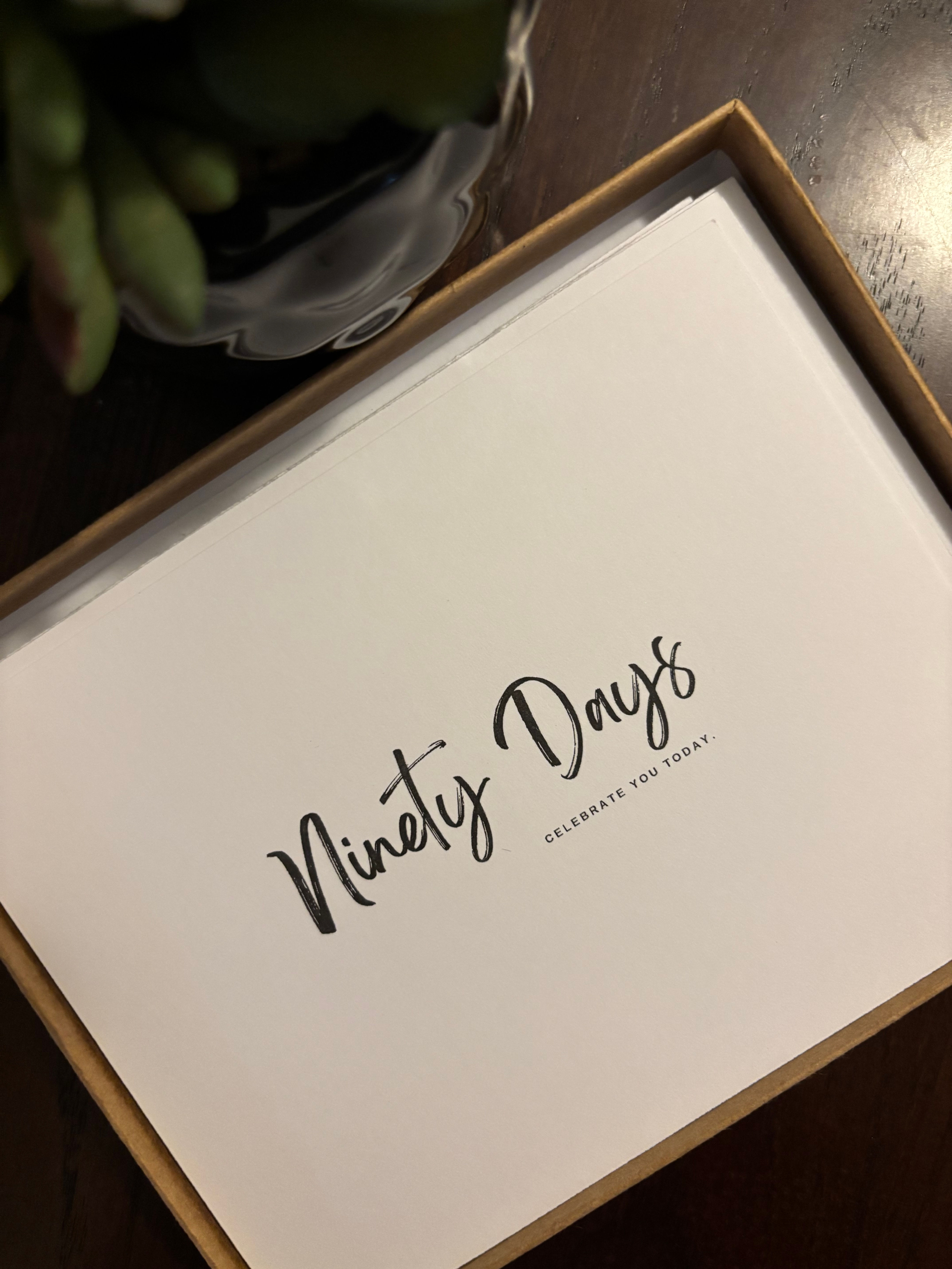 Sobriety Milestone Ninety Days - Single Card With Serenity Chip