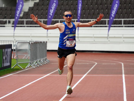 Jonas Müller als Sechster im Olympiastadion Helsinkis