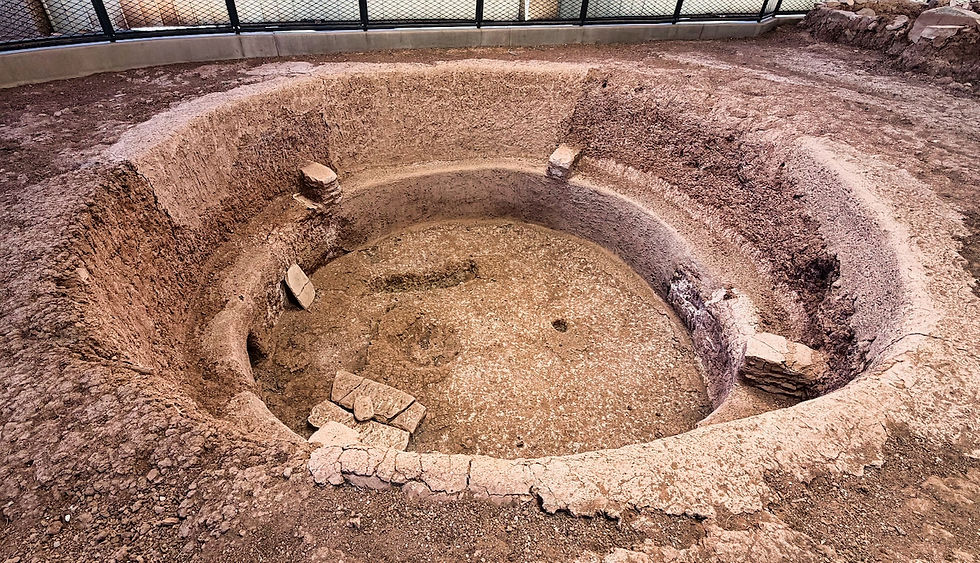 This is a kiva (without it's roof) used for spiritual and community gatherings.