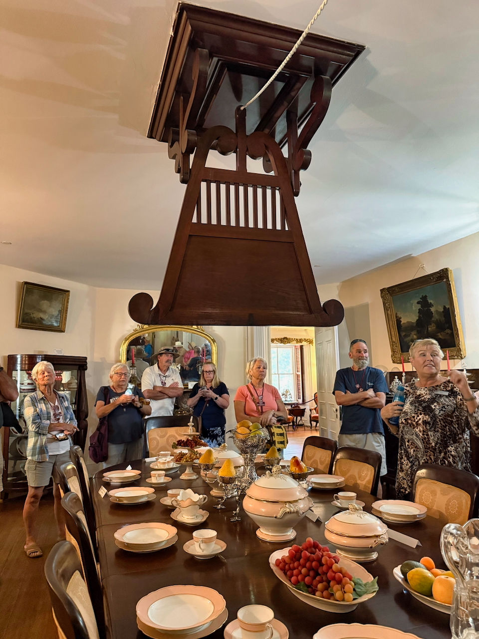 This giant paddle could be waved back and forth, cooling the dinner guests during hot Mississippi summers.