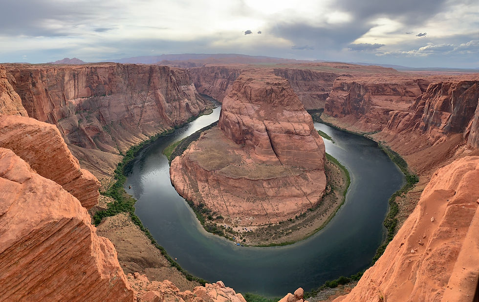 We took this straight-on photo of Horseshoe Bend in 2019. The city of Page operates an overlook where you pay $10 to park and then hike a half-mile to the overlook.
