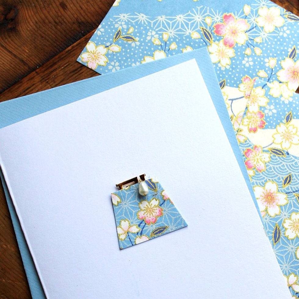 Washi paper handbag card