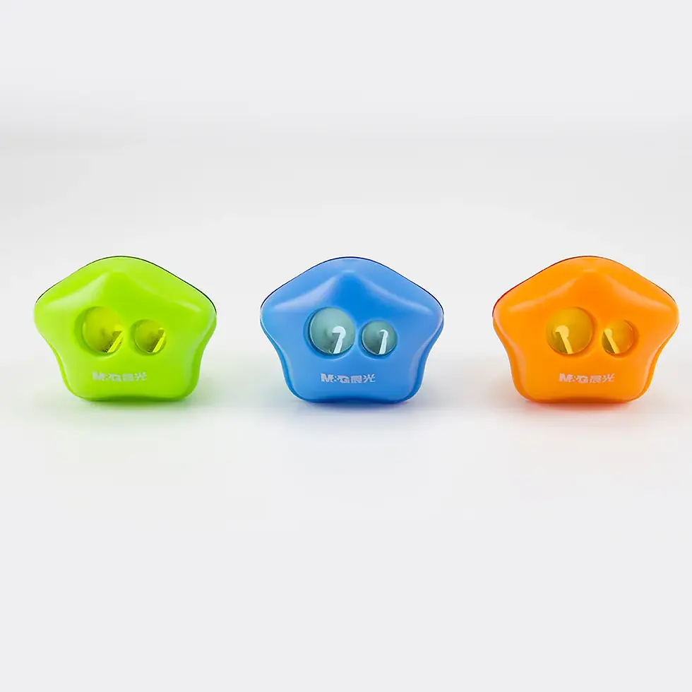 Thumbnail: M&G Starfish Double Holes Pencil Sharpener, 3-Piece, Orange/Green/Blue