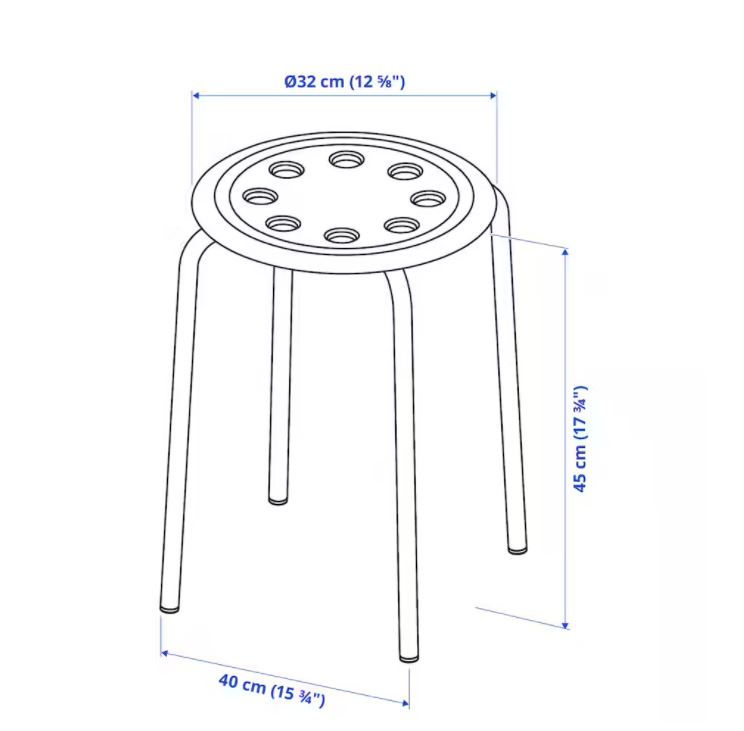 Thumbnail: MARIUS Stool 45 cm, White by IKEA