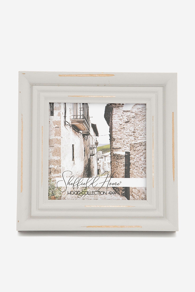 Thumbnail: Wood Collection Photo Frame 4 x 4, Grey by Sheffield Home
