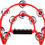 Thumbnail: Tambourine Metal Half Moon Musical Instruments Double Row, Red