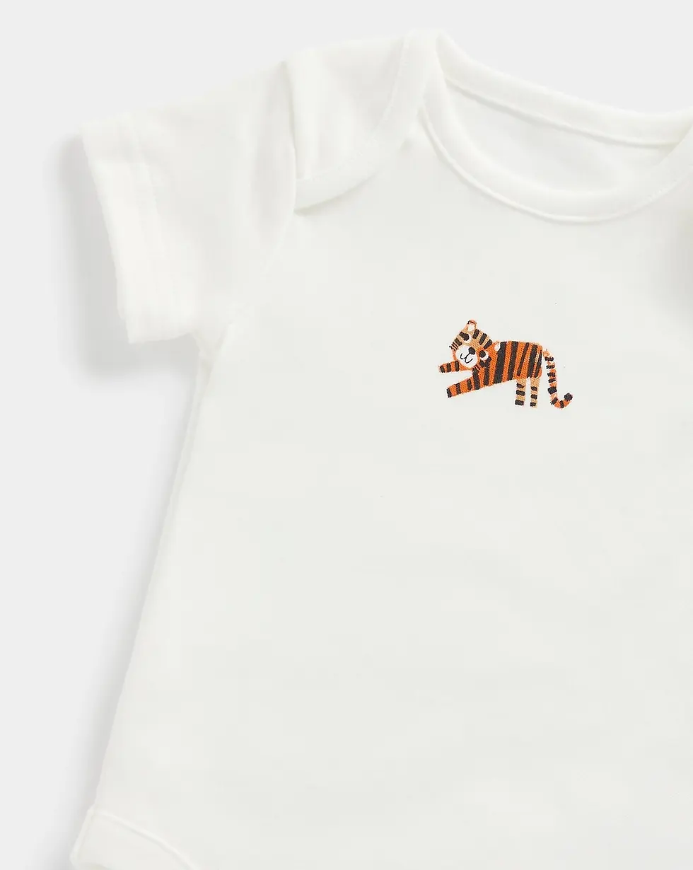 Thumbnail: Baby Boy Tiger Half Sleeves Bodysuit 5-Pack by Mothercare