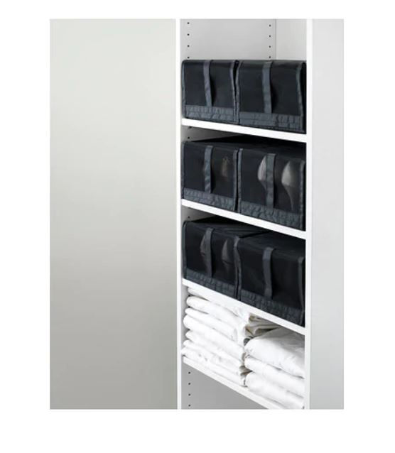 Thumbnail: SKUBB 4-Piece Shoe Boxes, Black by IKEA