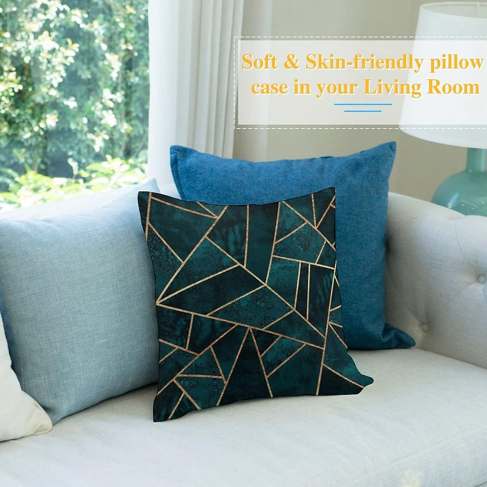 Thumbnail: Decorative Geometric Printed Cushion cover 45 x 45 cm, Green