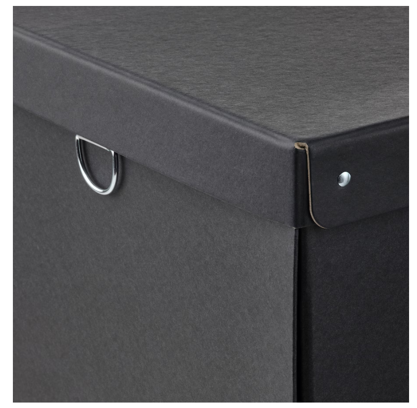Thumbnail: NIMM Storage Box with Lid 25x35x15 cm, Black by IKEA