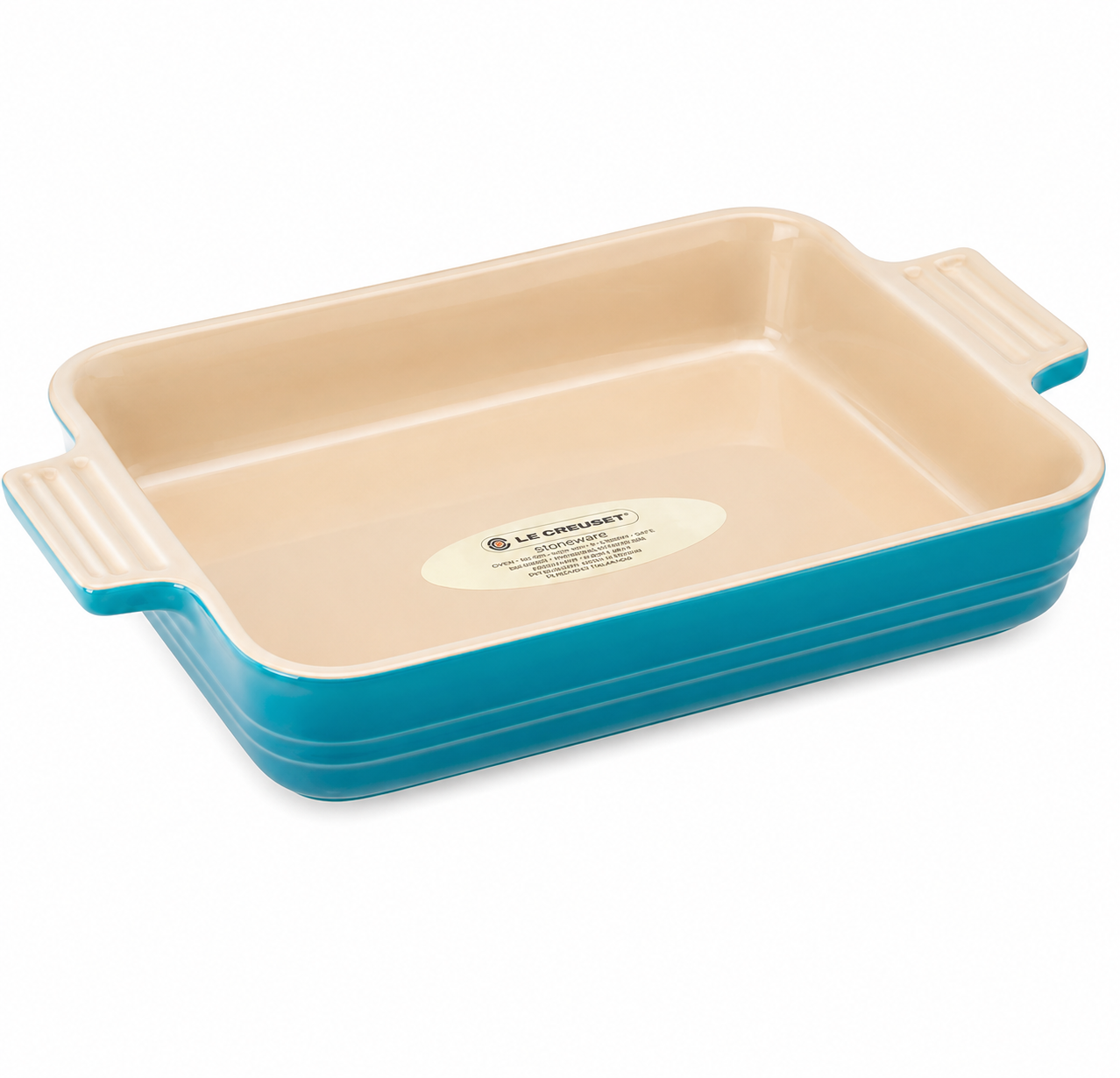 Stoneware Rectangle Dish 32x25cm, Eau De Nil Blue by LE CREUSET