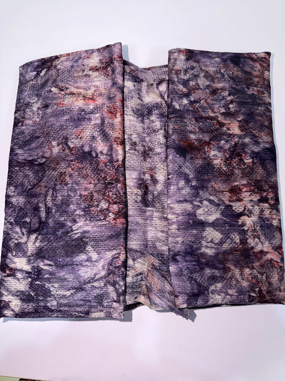 Thumbnail: Authentic Adire Cotton Fabric, Deep Plum & Ash Marble Pattern (Approx. 5 Yards)