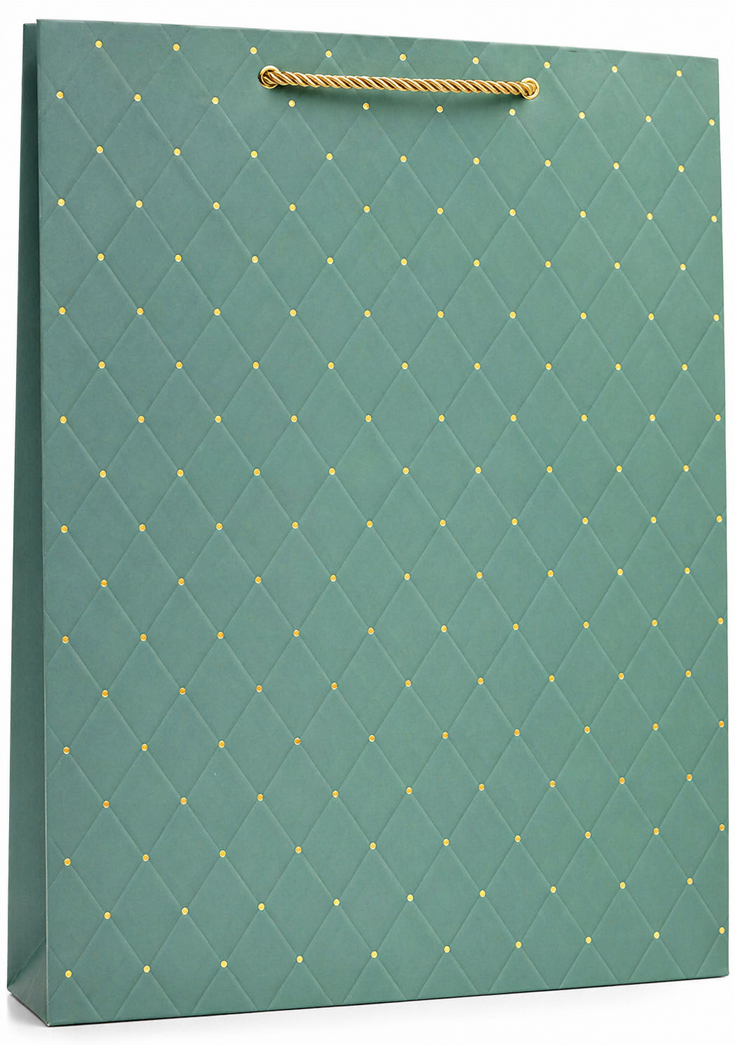 Vibrant Green Gold Chevron Gift bag, Large Vertical 42 x 31 x 13cm