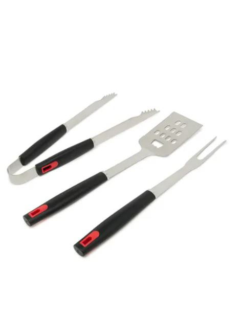 Thumbnail: BBQ Grilling Accessories Stainless Steel  3-Piece Tools Set, Black by Noon East