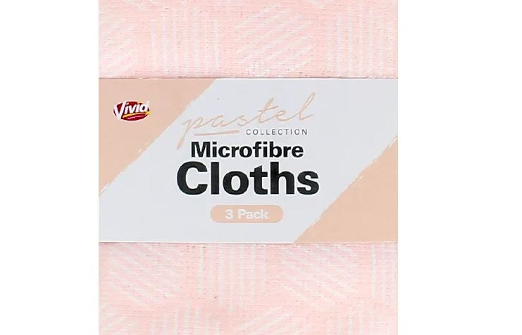 Thumbnail: Vivid Pastel Collection Pink Square Microfibre Cloths, 3-Pack