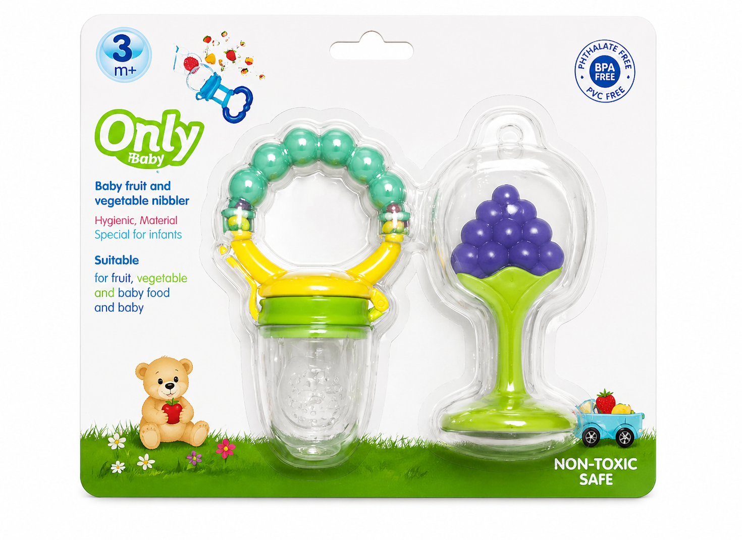 Only Baby Fruit Feeder Pacifier Fresh Food Nibbler, Green