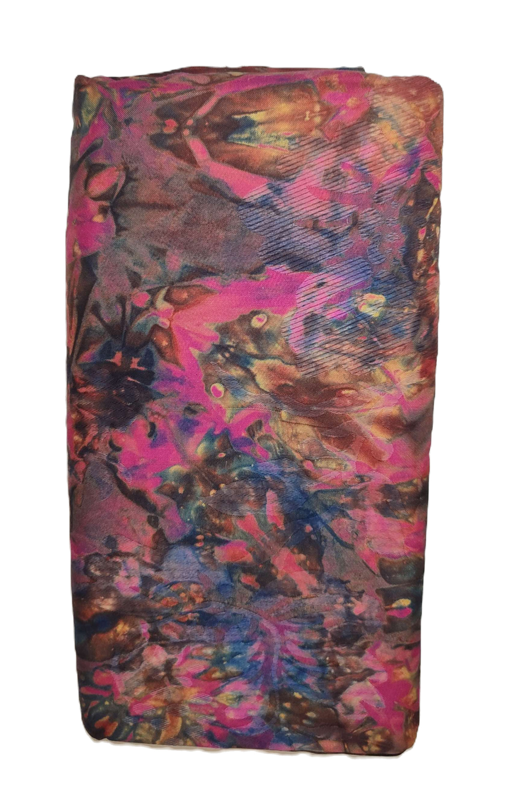 Authentic Adire Cotton Fabric, Classic Magenta Blue Ombre (Approx. 5 Yards)