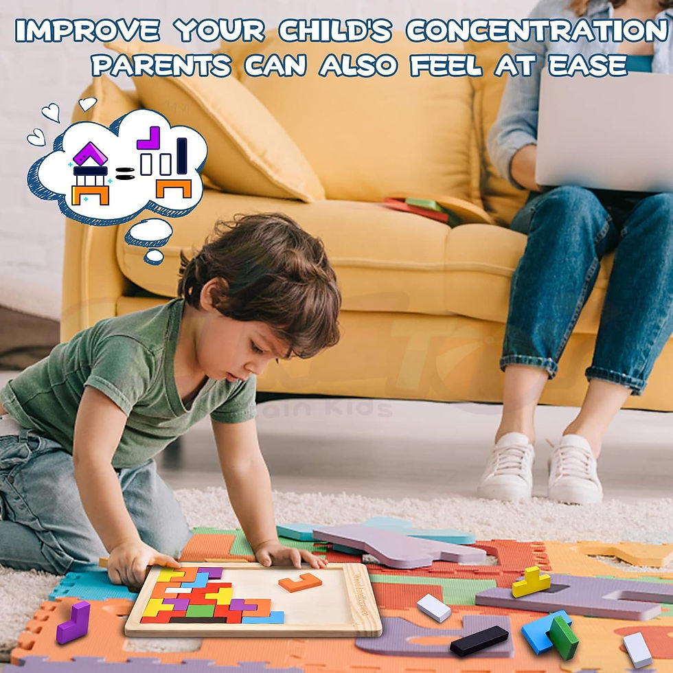 Thumbnail: Wooden Blocks Puzzle Brain Teasers, Wood Intelligence Russian Puzzle