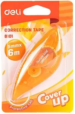 Deli Correction Tape Nature Leaf 5mmx6m, Orange