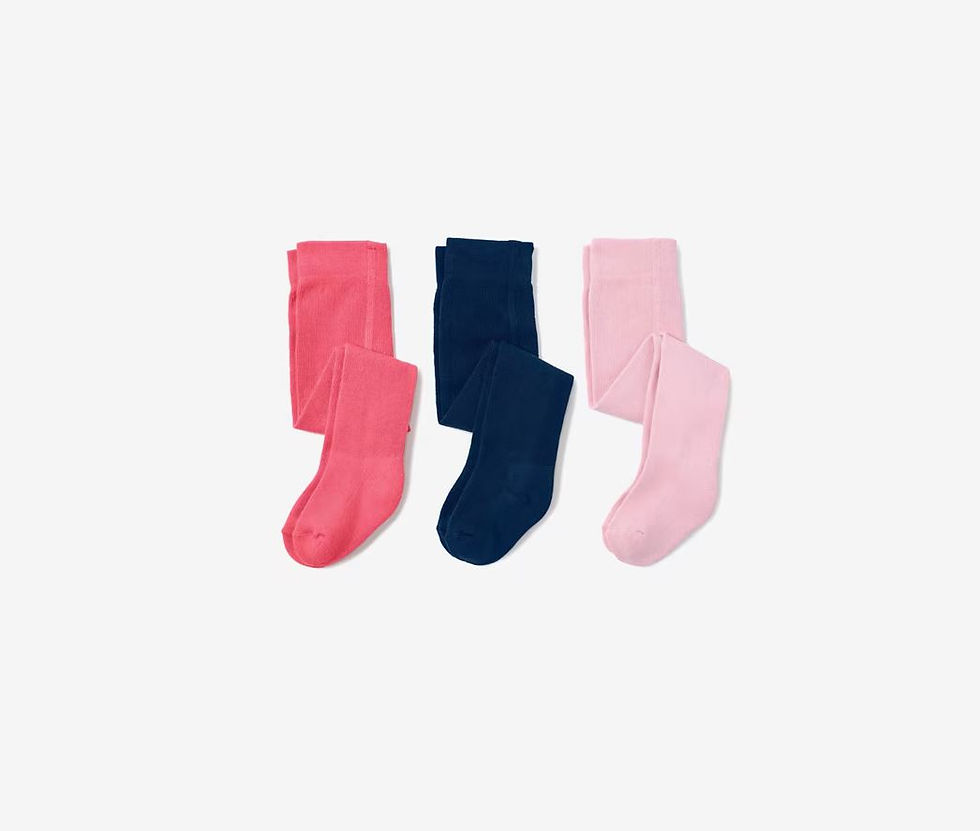 Thumbnail: Toddler Girls 3 Pairs Tights, Pink and Navy by Tchibo