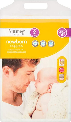 Newborn Nappies Nutmeg Pampers Nutmeg Ultra Dry Nappies Size 2, 54