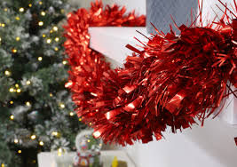 Thumbnail: Christmas Tinsel 2 m, Red