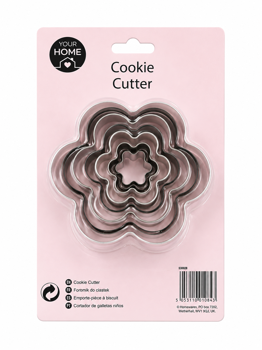 6-Piece Cookie Cutter Set, Pink, Blue by Homewares