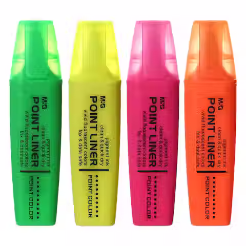 Thumbnail: Pointliner Highlighters 4-Pcs 21576, Multi-colour by M&G