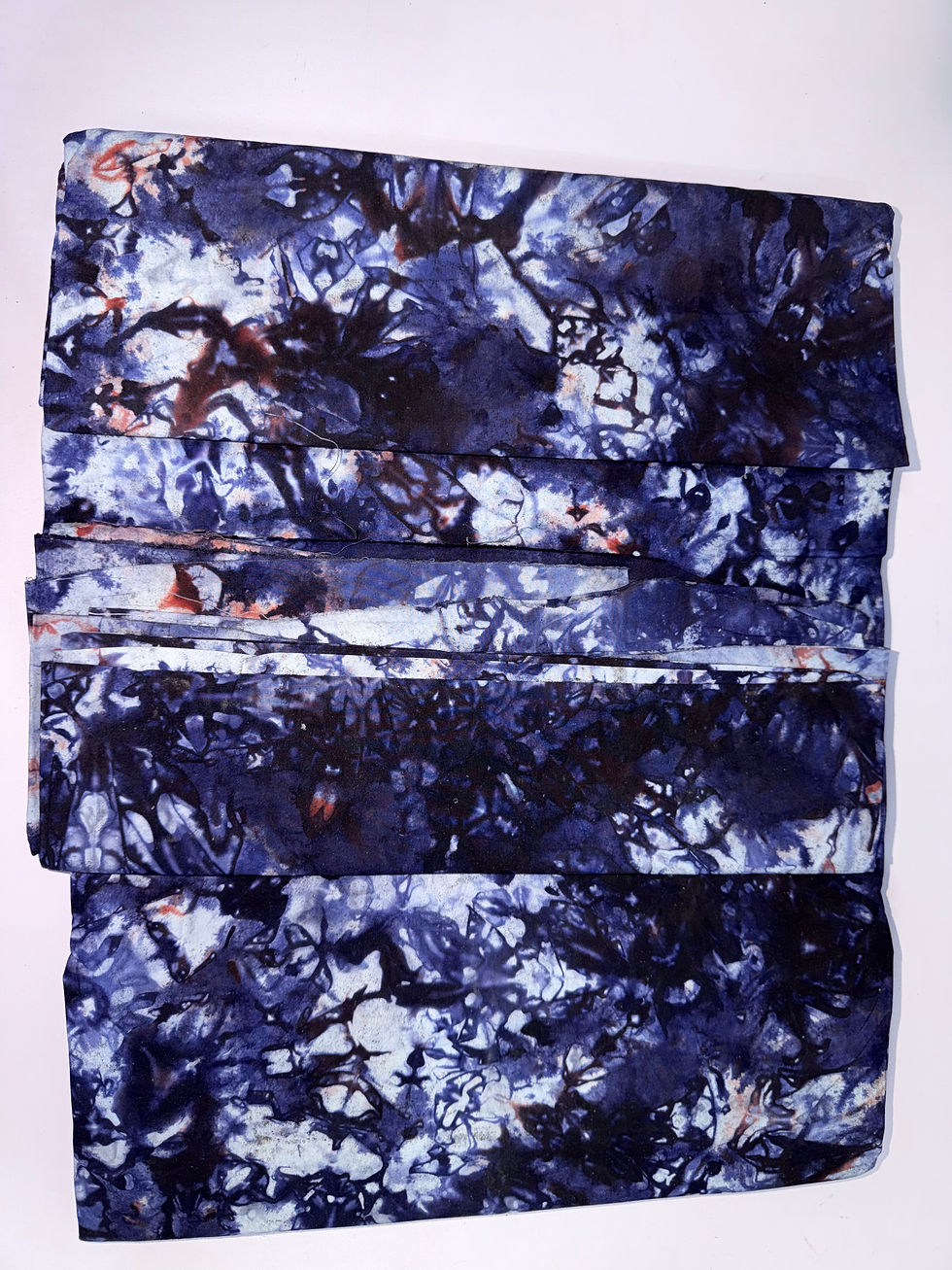 Thumbnail: Authentic Adire Cotton Fabric, Deep Indigo Marble Pattern (Approx. 5 Yards)
