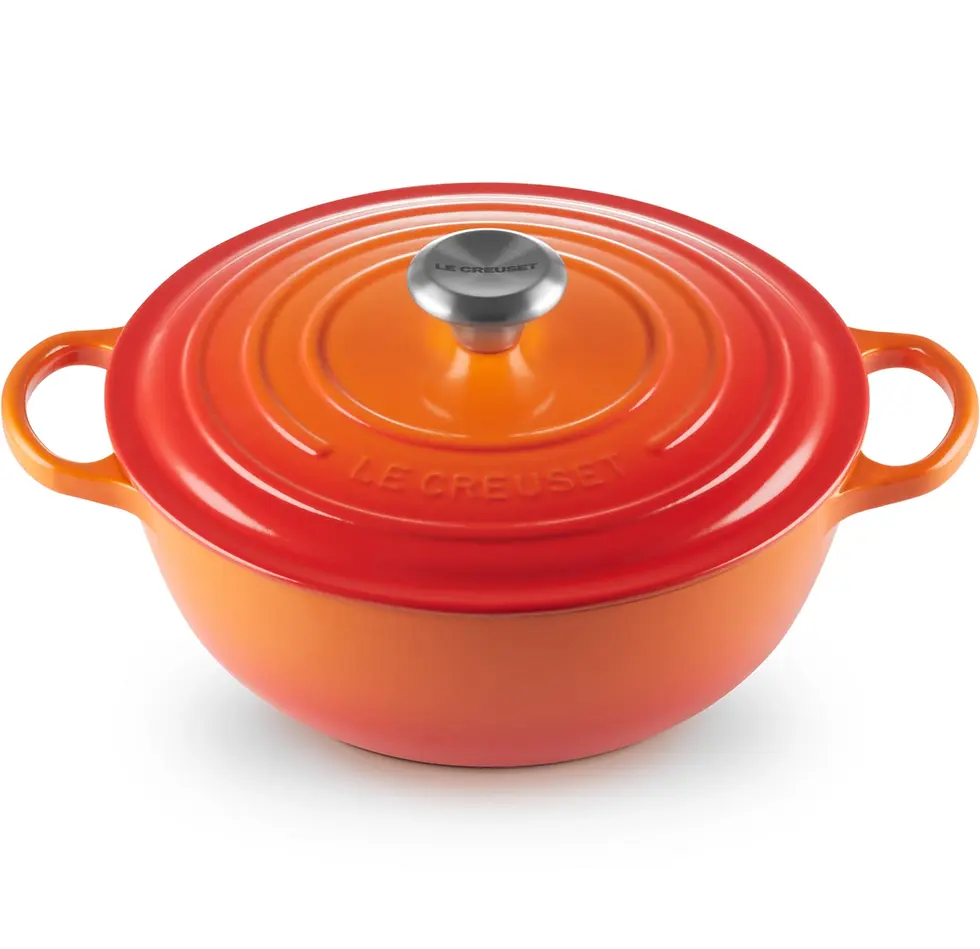 Thumbnail: Signature Cast Iron Soup Pot with Cream Interior 26cm, Volcanic by Le Creuset