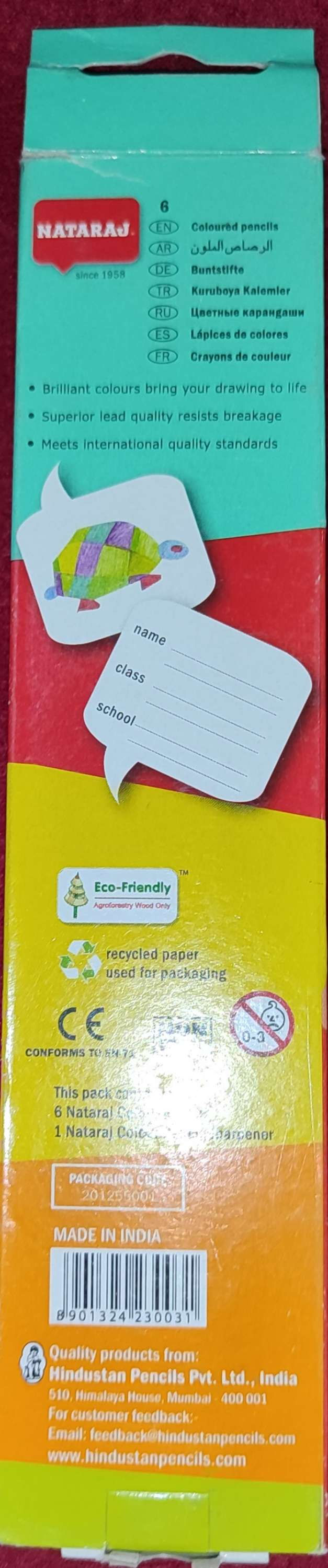 Thumbnail: 6 Coloured Pencils with Sharpner, Nataraj