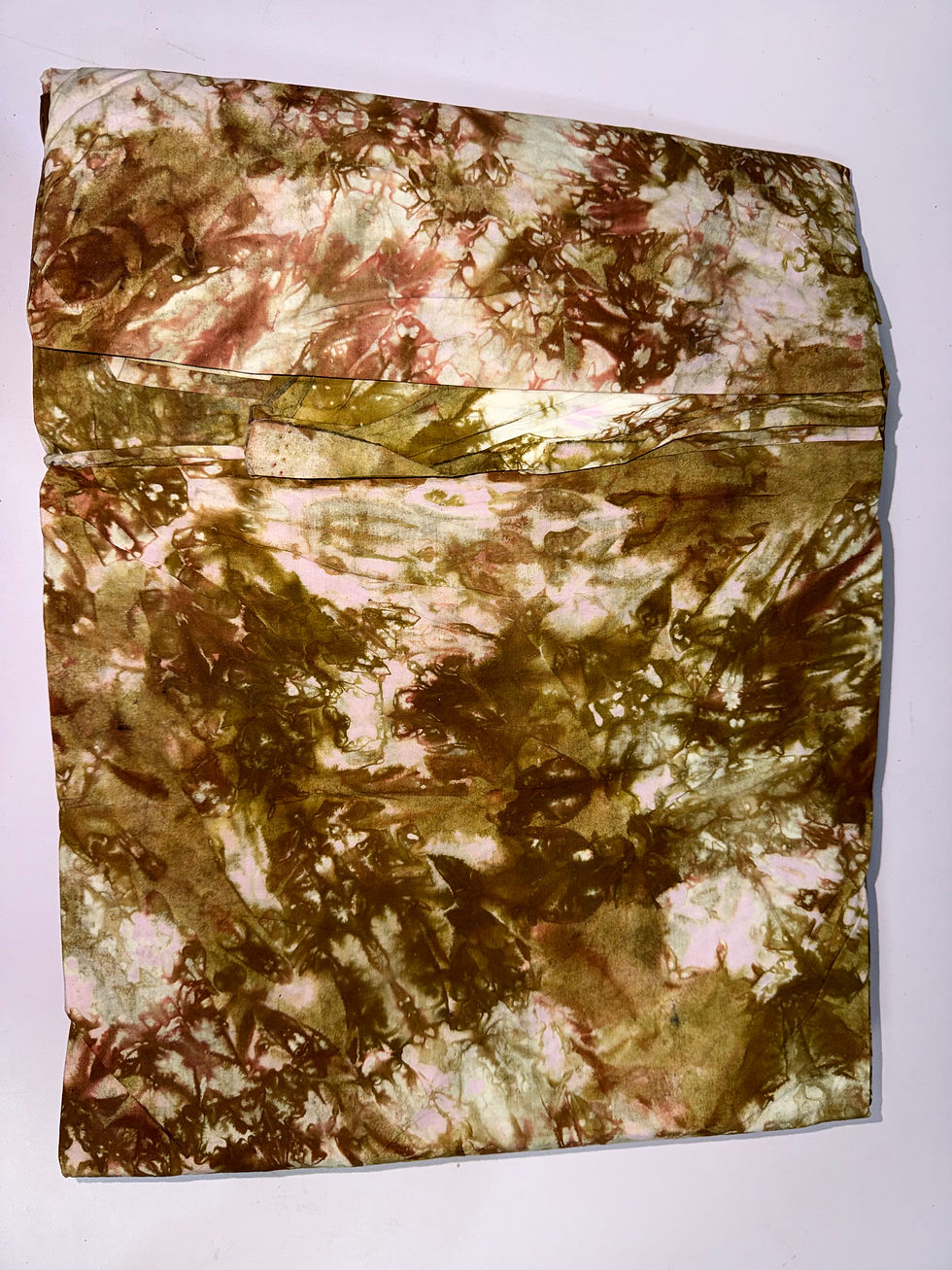 Thumbnail: Authentic Adire Cotton Fabric, Earth Tone Marble Pattern (Approx. 5 Yards)