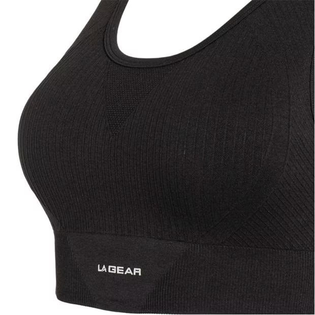 Thumbnail: LA Gear Seamless Crop Top Ladies UK 10 (S), Black