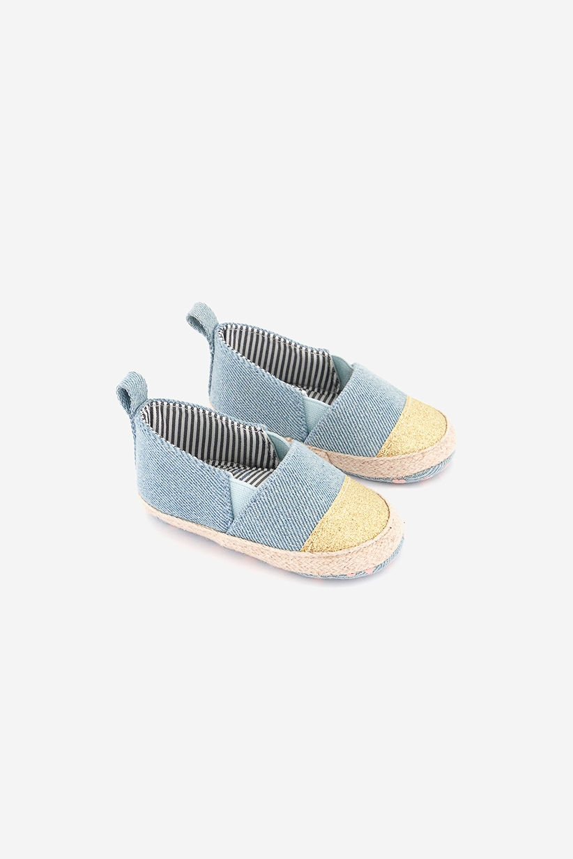 Thumbnail: Girls Slip-on Shoes Size 16/17 EU, Blue/Gold by ZY Baby