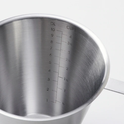 Thumbnail: IDEALISK 1 Litre Graduated Jug, Stainless Steel by IKEA