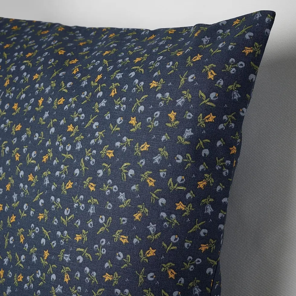 Thumbnail: SVÄRDTÅG Cushion Cover 50x50 cm 2-Pack, Dark Blue/Floral Pattern by IKEA