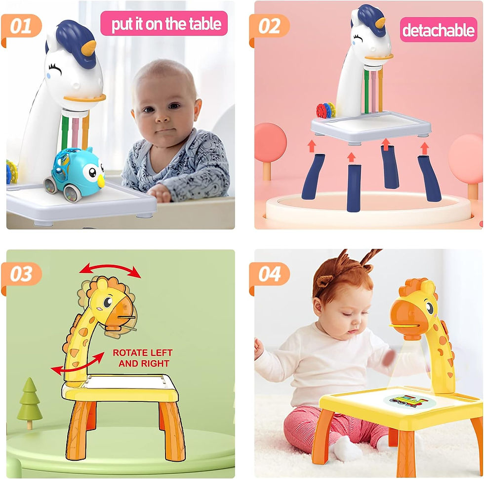 Thumbnail: 2-in-1 Tetris Projection Painting Table, Trace and Draw Projector Toy with Light