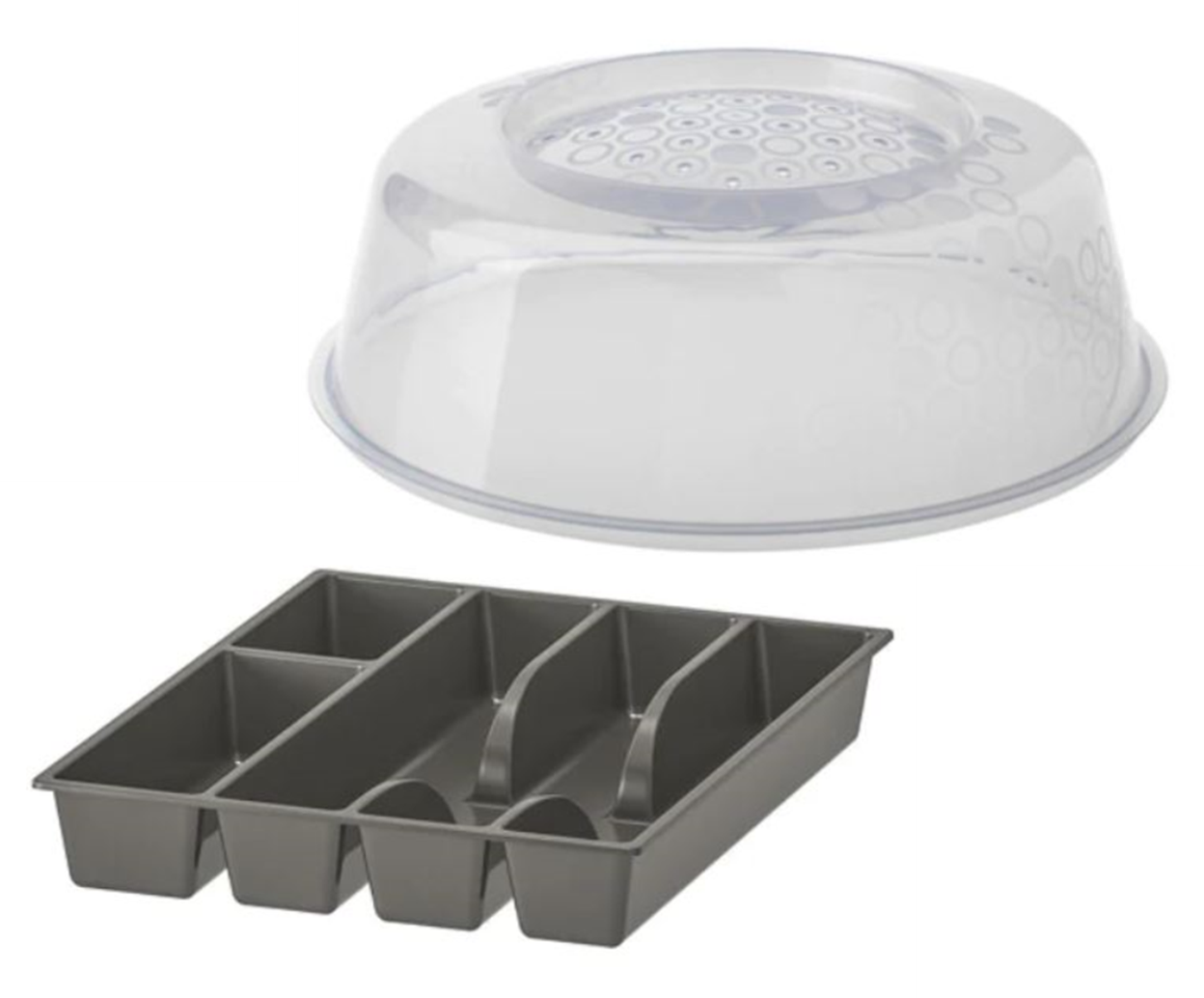 Microwave Lid and Cutlery Tray Set, Grey by IKEA