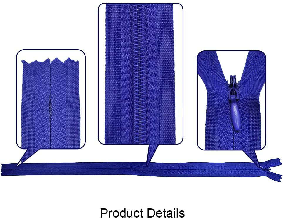 Thumbnail: 20 Inch Nylon Invisible Zippers 6-pack, Royal Blue