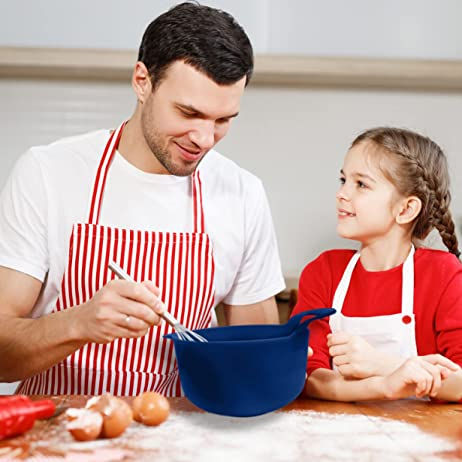 Thumbnail: Stackable Plastic Mixing Bowl Set With Spouts And Pour Handles, Blue by Edge