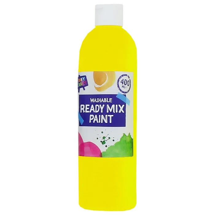 Hobby Corner Washable Ready Mix Paint 400ml, Yellow