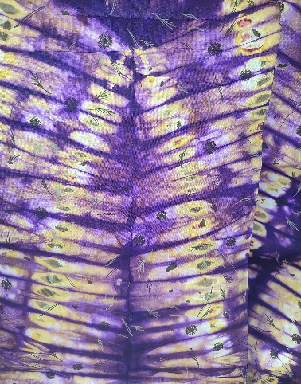Thumbnail: Authentic Adire Cotton Fabric, Classic Purple (Approx. 5 Yards)