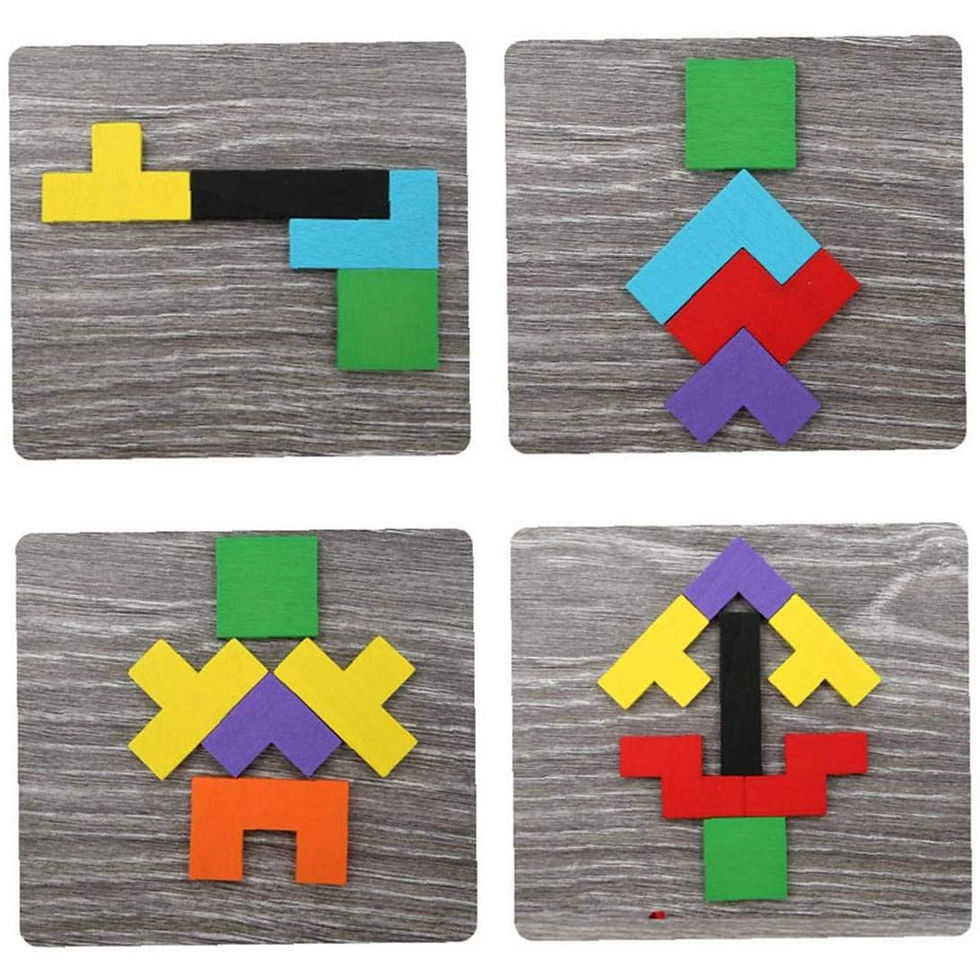 Thumbnail: Wooden Blocks Puzzle Brain Teasers, Wood Intelligence Russian Puzzle