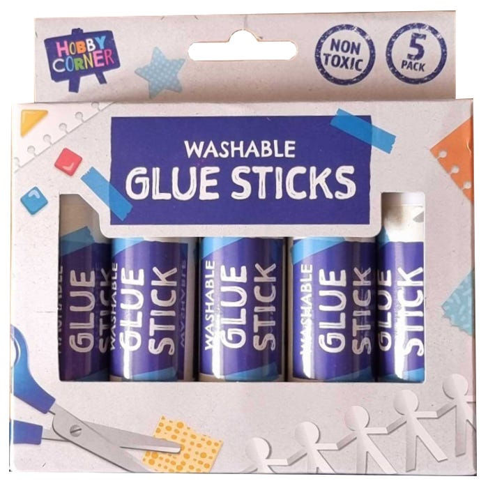 Washable Glue Sticks, 5-pack by Hobby Corner