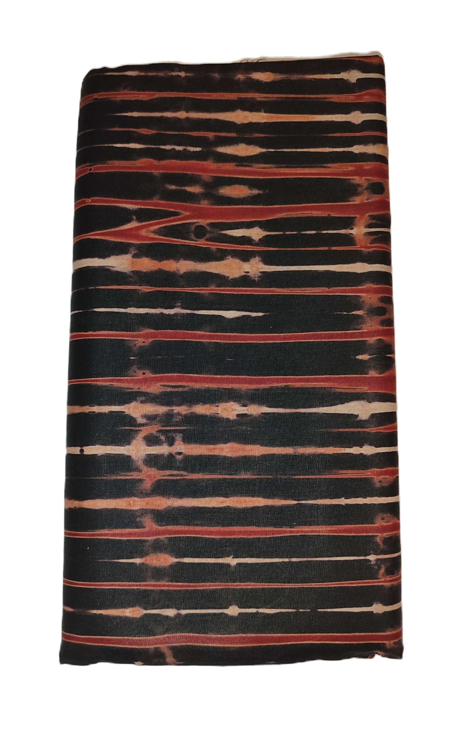 Authentic Adire Cotton Fabric, Classic Burgundy Black (Approx. 5 Yards)