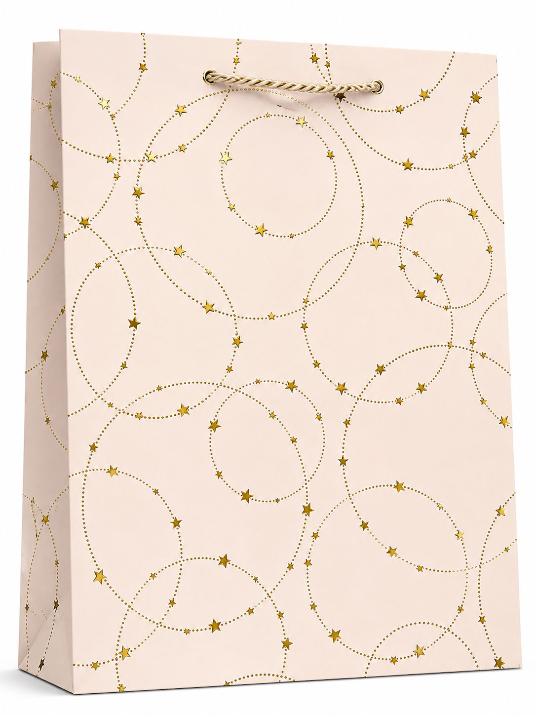 Vibrant Blush Star Foil Gift Bag, Medium Vertical 32x26x12cm