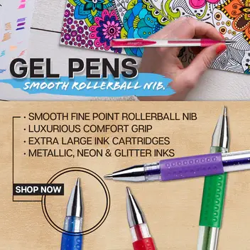 Thumbnail: Soft Grip Glitter Gel Pens, 2.0mm Ink Cartridge, Set of 12 Colours by KINGART®