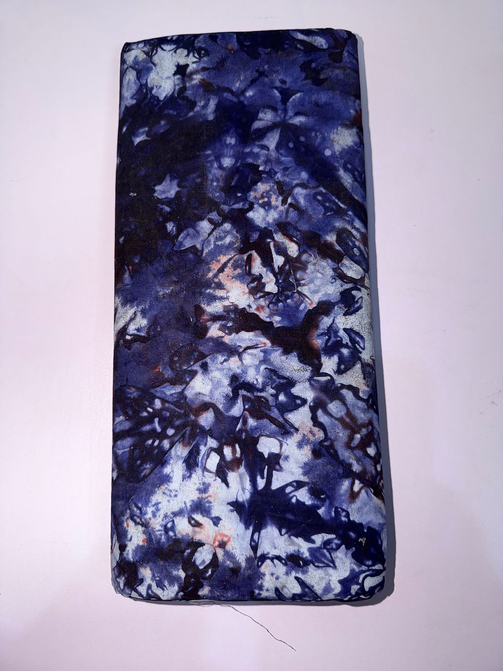 Thumbnail: Authentic Adire Cotton Fabric, Deep Indigo Marble Pattern (Approx. 5 Yards)