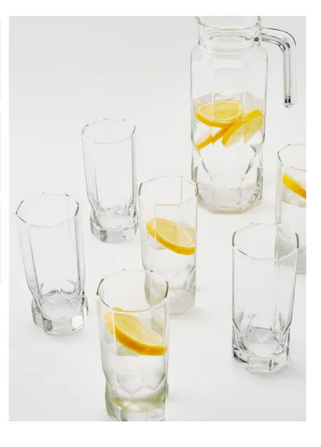 Thumbnail: 7-Piece Drink Set (Jug 1.3 L + 6 Tumblers 30 cl) Serves 6, Diamond by N