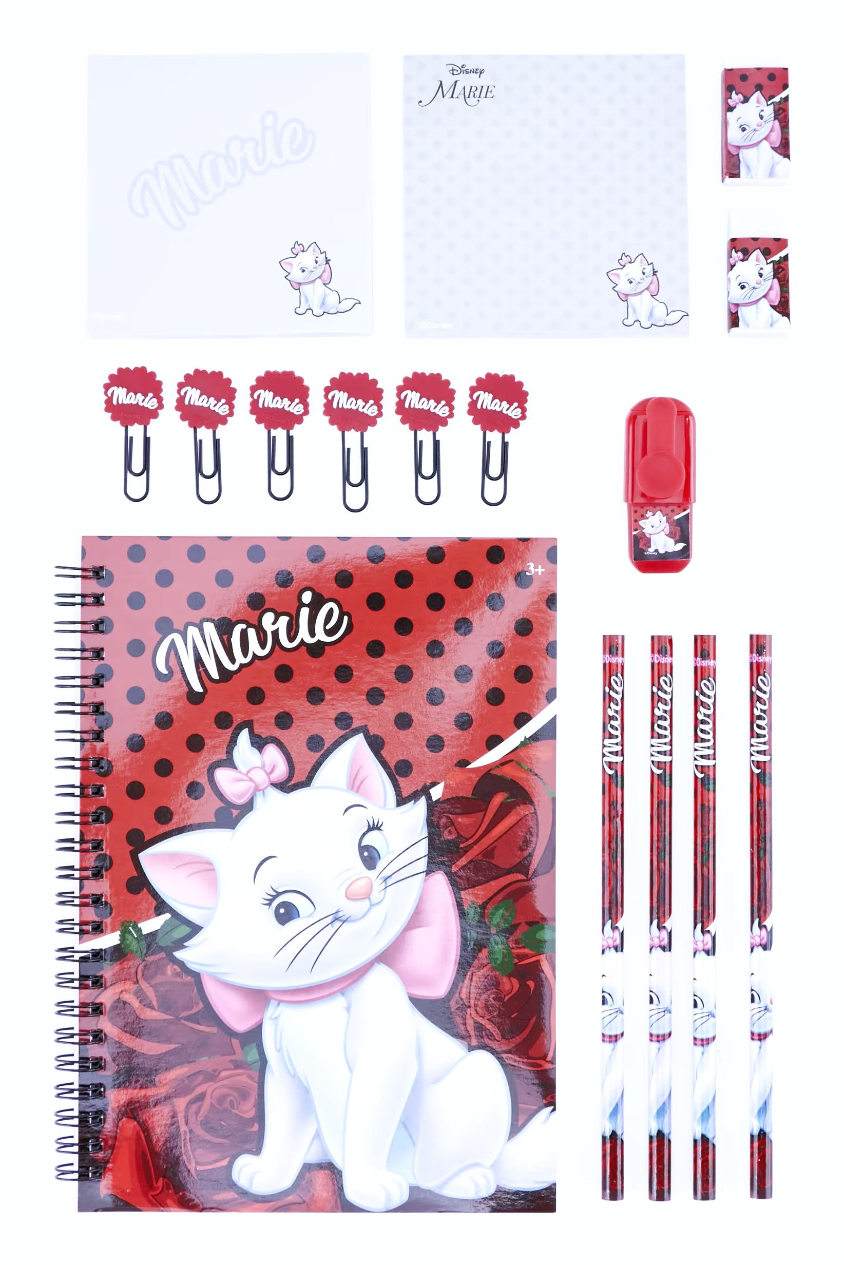Marie 16 Piece Stationary Set, White/Red Combo by Disney